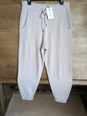 NWT Naked Aubrina Jogger Pants Womens Large Sheepskin Cashmere Ribbed N14112